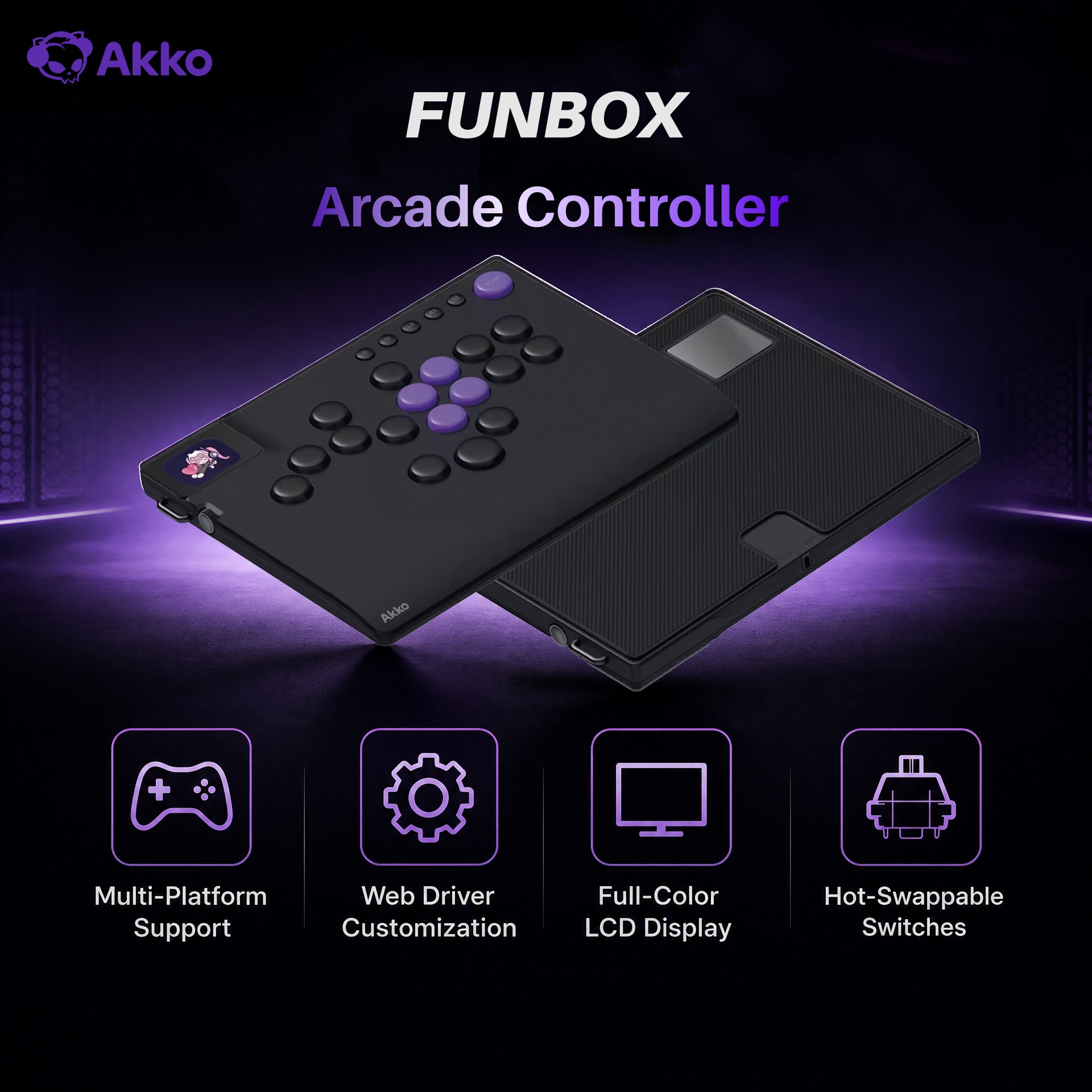 Arcade No - Controller Arcade Magnetico Senza Leve Akko